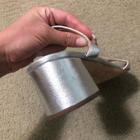 Unisa Leather Silver Kitten Heels - Picture 6 of 7